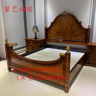 轻奢床主卧床 1.8主卧别墅床1米8床双人床2.0x2.2米x2米床实木意式