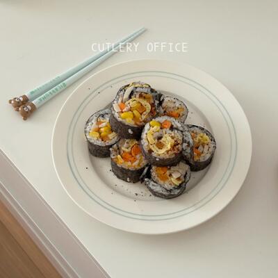 Cutlery 丨定制简约款红色线条蓝色线条氛围盘博主同款甜品餐盘