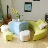 新款 幼儿园沙发凳儿童组合桌子座椅小公主可爱星星月亮软包异形凳