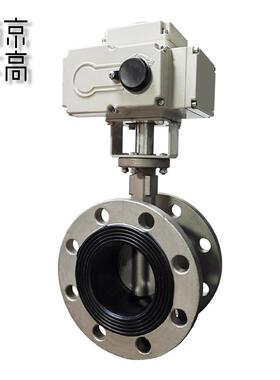 304不锈钢法兰软密封电动蝶阀D941X-10/16P太阳能4G远程控制DN100