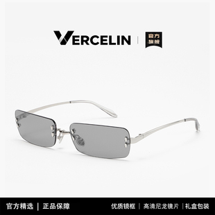 明星同款gm无边框墨镜男高级感痞帅方形无框太阳眼镜女防紫外线潮