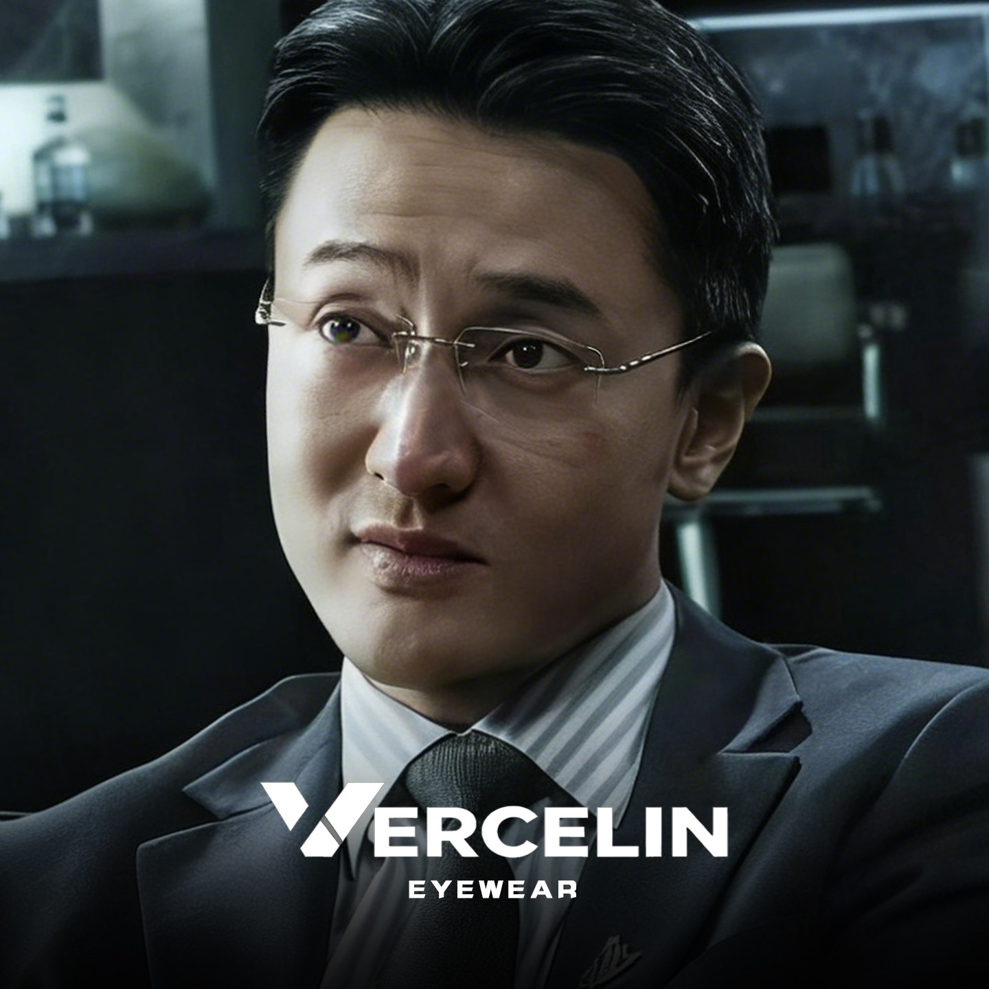 刘天也同款金丝无边框男士变色近视眼镜可配度数超轻纯钛无框眼睛