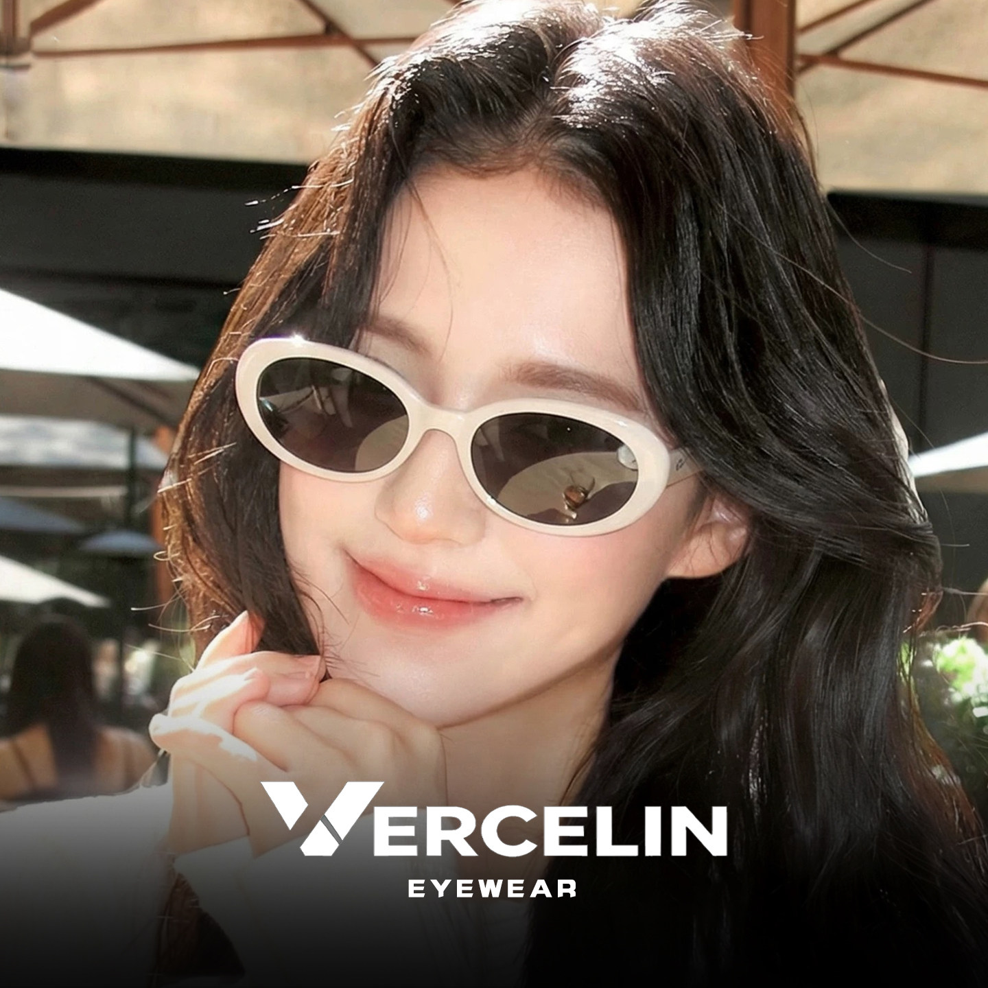 白色框猫眼墨镜女款高级感适合方圆脸椭圆偏光太阳眼镜近视带度数