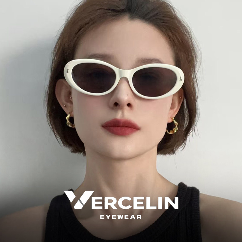 白框大牌茶色猫眼太阳墨镜女适合方圆脸高级感白色近视可配带度数,ZIPPO/瑞士军刀/眼镜,太阳眼镜,淘宝优惠券,粉丝福利购,淘宝优惠卷