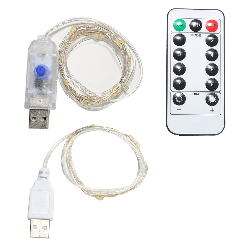 LED铜线灯串蛋糕花束装饰氛围铜线彩灯USB遥控防水彩灯铜丝灯串