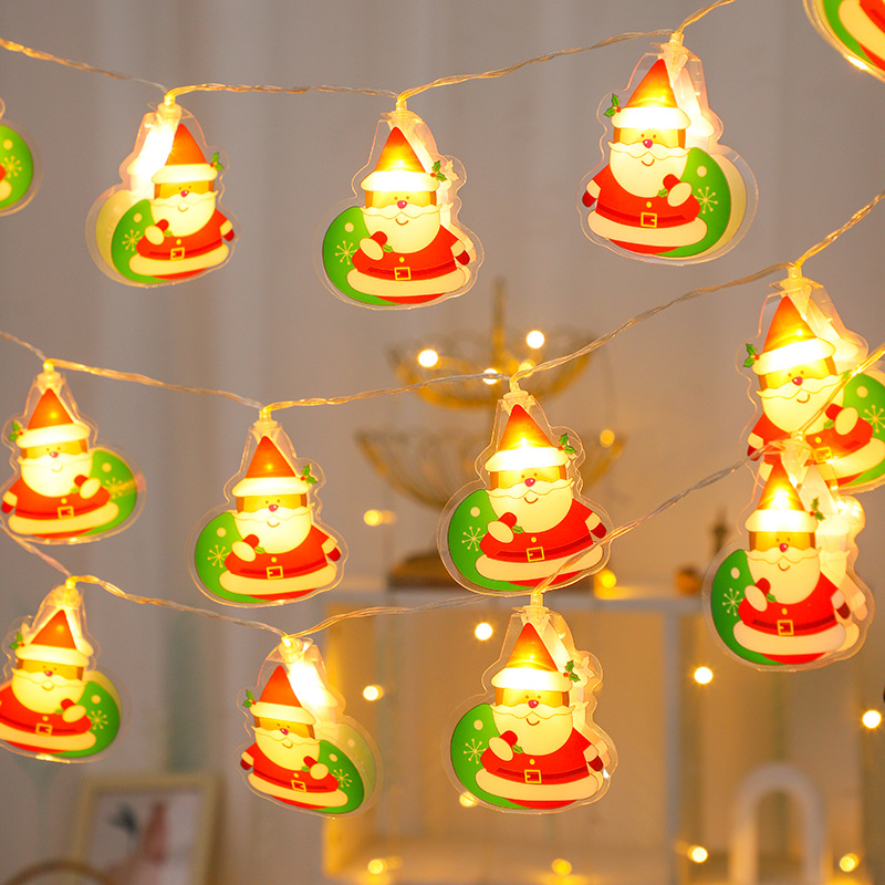 麋鹿圣诞老人雪人led彩灯闪灯串灯满天星节日电池盒氛围装饰灯