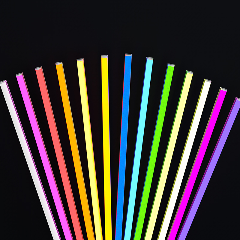 led彩色灯管t5t8一体化分体红绿蓝粉黄冰蓝光展柜氛围拍摄灯1.2米