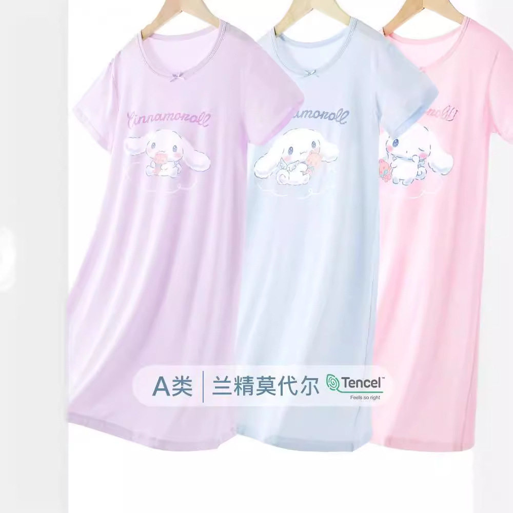 莫代尔女童夏季薄款睡裙
