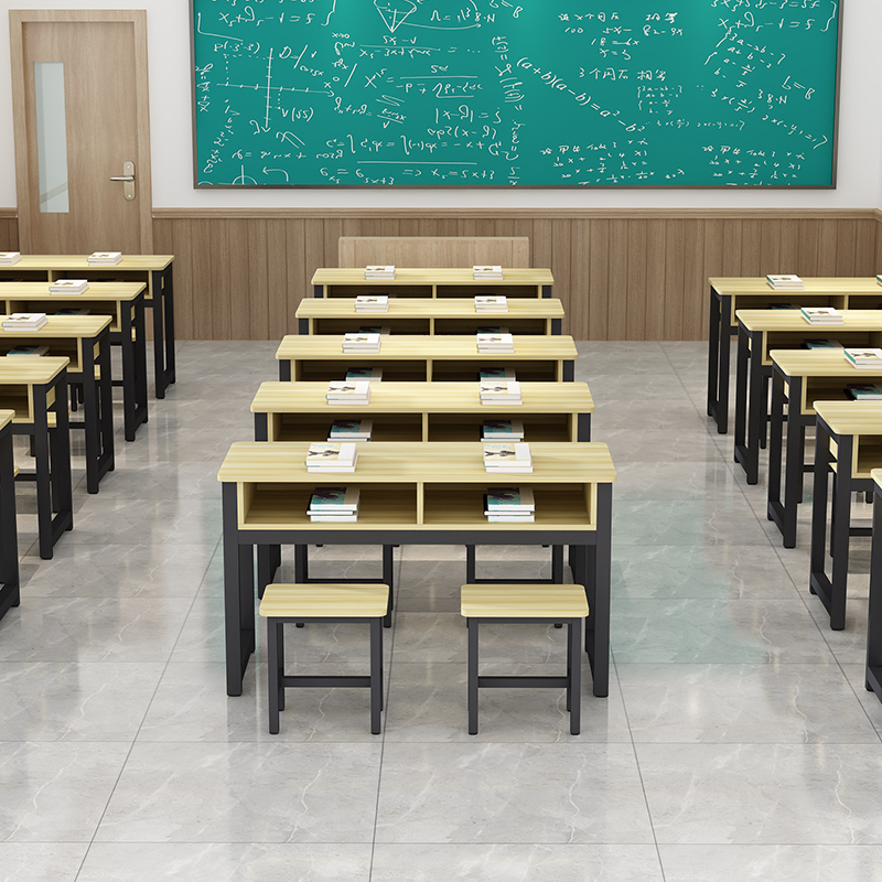 课桌椅培训辅导班学生课桌补习班教学书法桌圆角桌椅套装定制圆角