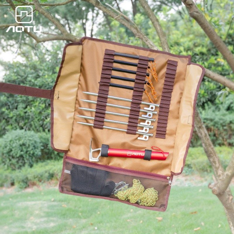 户外野营地钉收纳包锤子帐篷配件整理袋便携式手提简易营钉工具包