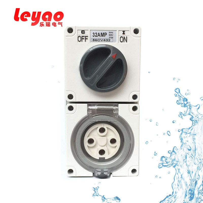 防水组合插座澳标开关插座澳式防雨插座4孔32A 开关插座56CV432