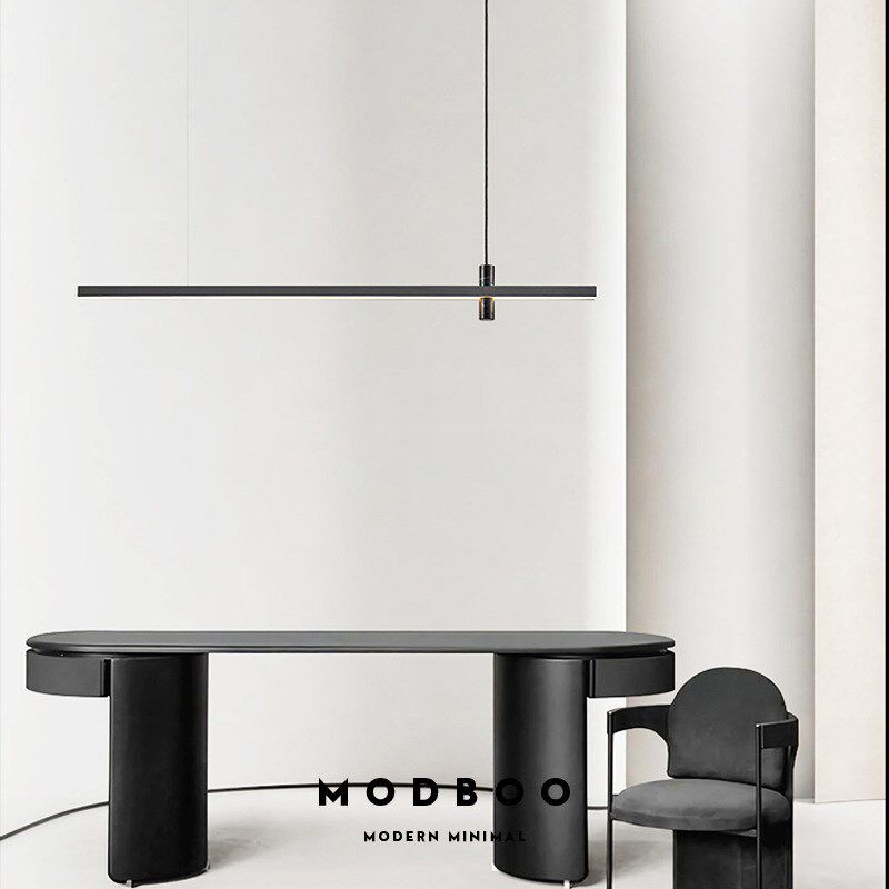 新款长条餐厅吊灯大理石全铜几何设计感吧台办公调光现代意式极简