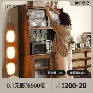 健匠北欧实木餐边柜厨房碗柜收纳柜子多功能储物柜置物柜家用橱柜