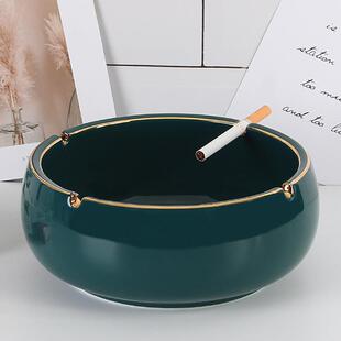 烟灰缸陶瓷家用客厅办公室大容量创意个性 特大号礼品 时尚 高档欧式