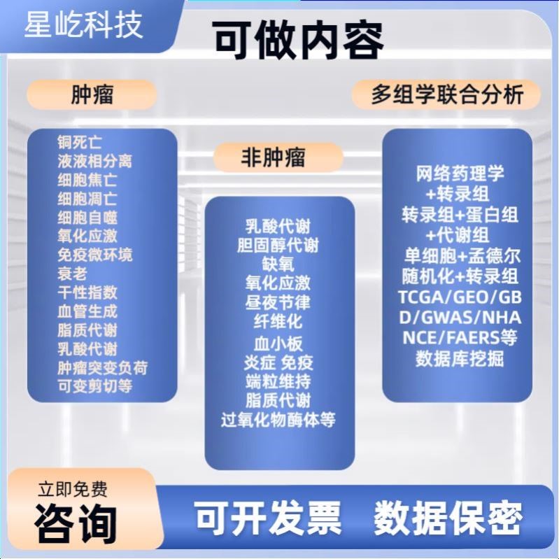 生信分析多组学联合分析TCGA/GEO公共数据库挖掘孟德尔随机化分析