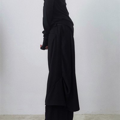 ACYCLIC_无环 侧褶蕾丝阔腿裙裤