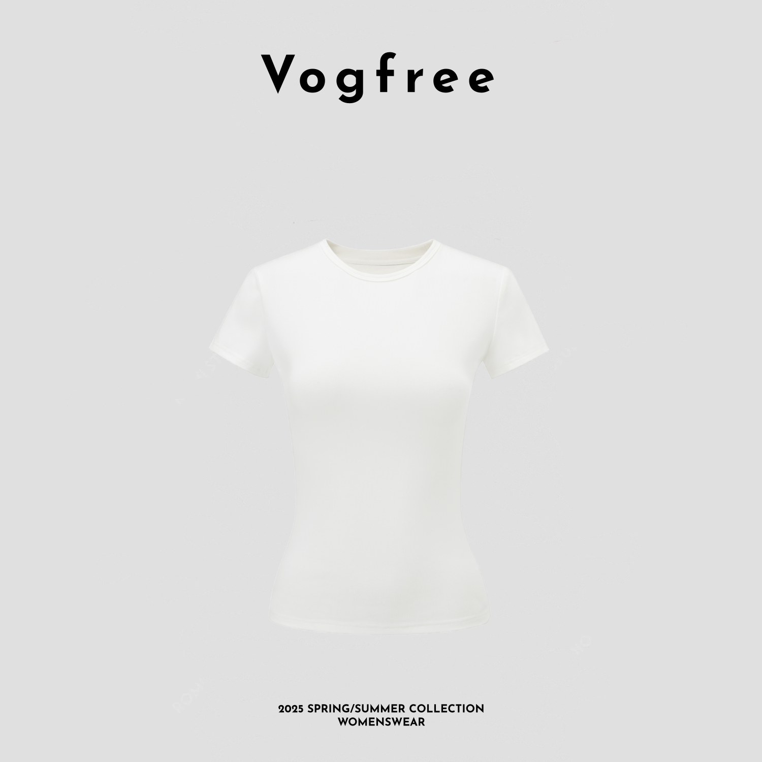 Vogfree正肩修身短袖圆领打底显瘦上衣高弹针织棉质纯色女基础款T