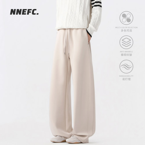 NNEFC高街弯刀重磅垂感卫裤男