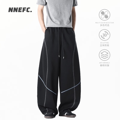 美式潮牌明线休闲卫裤男