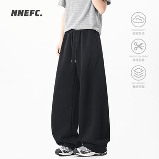 高级感重磅运动休闲卫裤 NNEFC美式 宽松阔腿裤 男春秋季 高街弯刀裤