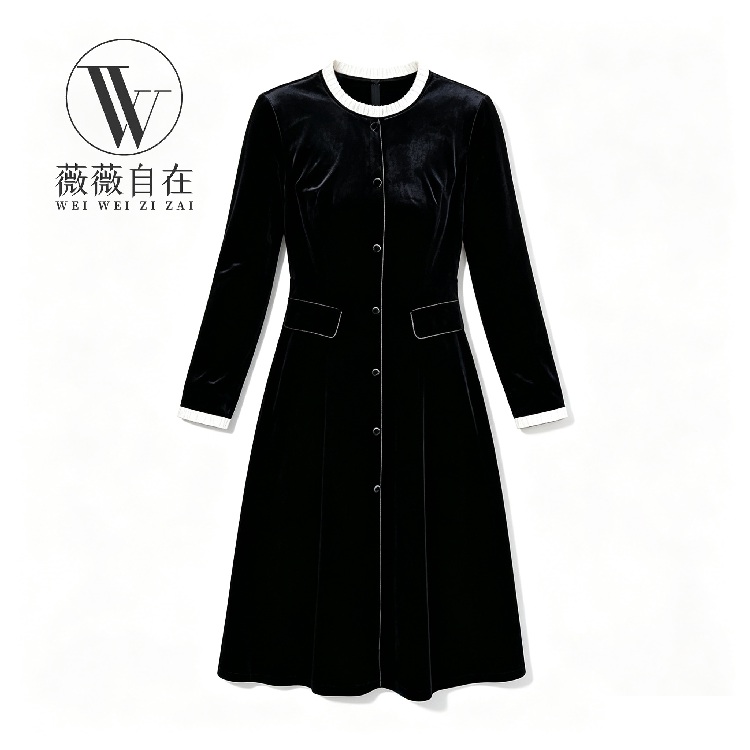 【高端品牌断码】W气质高端大码显瘦连衣裙 W6035