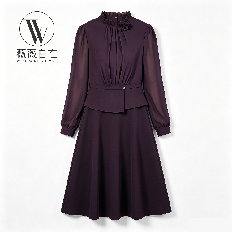 【高端品牌断码】W气质高端大码显瘦连衣裙 W1041