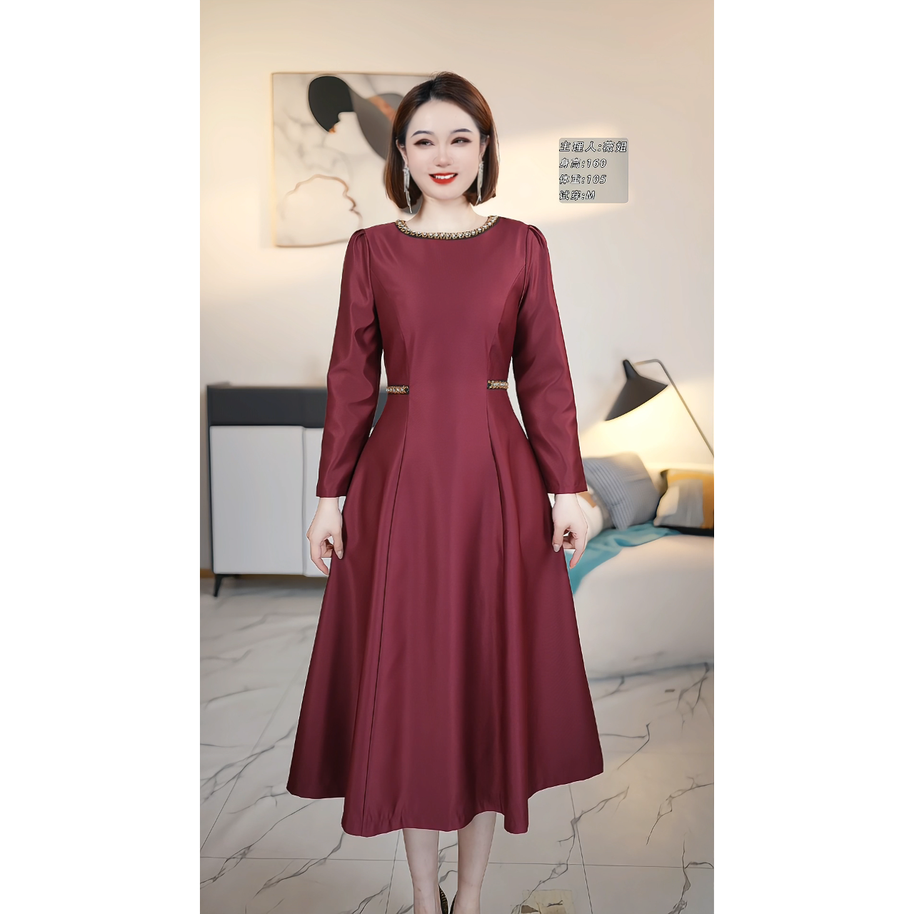 【撤柜清仓】K高端大码原创遮肉显瘦连衣裙  K2503