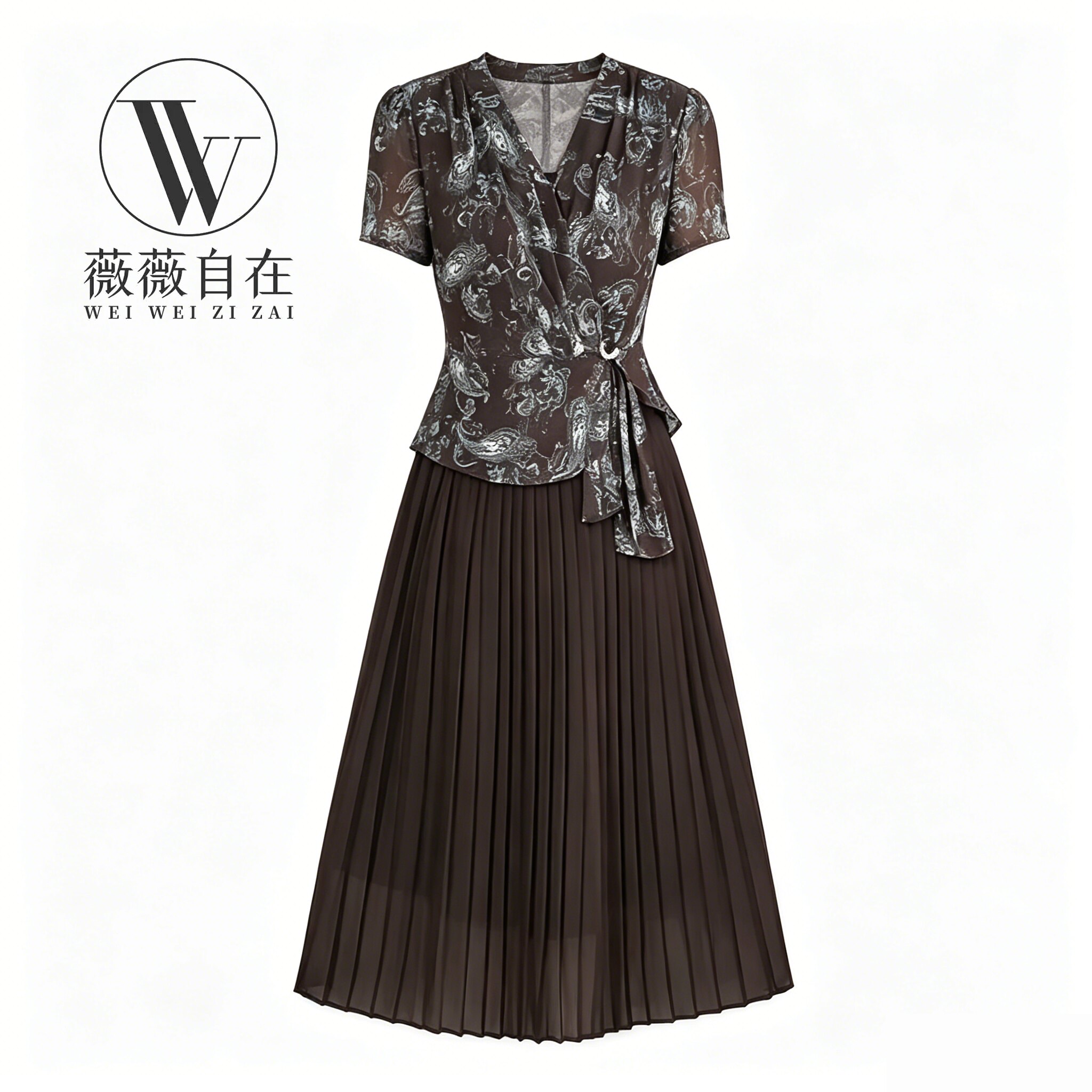 组合【撤柜清仓】W气质高端大码显瘦连衣裙 W129
