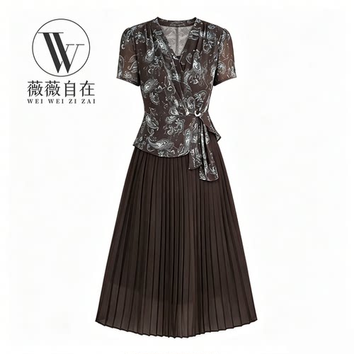 组合【撤柜清仓】W气质高端大码显瘦连衣裙 W129