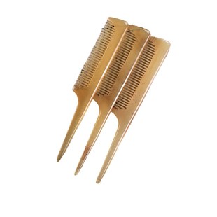 厂家直销天然白牦牛角分发梳子尖尾盘发梳子挑梳专业造型密梳齿顺