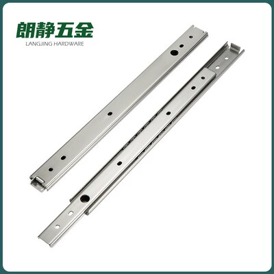 替代SSRP27二节式27宽不锈钢带弹片导轨IDA74款304不锈钢滑轨