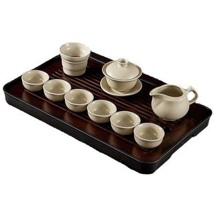 轻奢家用新汝窑陶瓷盖碗喝茶茶壶茶盘茶杯功夫泡茶具中式 茶具套装