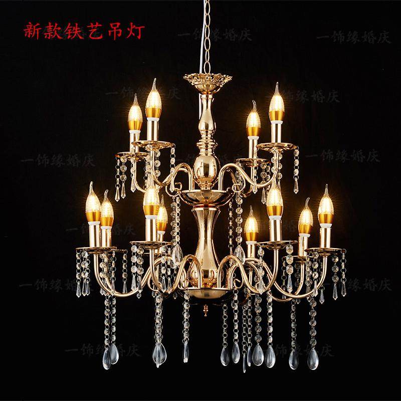 新款婚庆道具金色电镀铁艺法式吊灯舞台T台仪式亭装饰路引装饰品,纺织面料/辅料/配套,纺织机械配件,淘宝优惠券,粉丝福利购,淘宝优惠卷