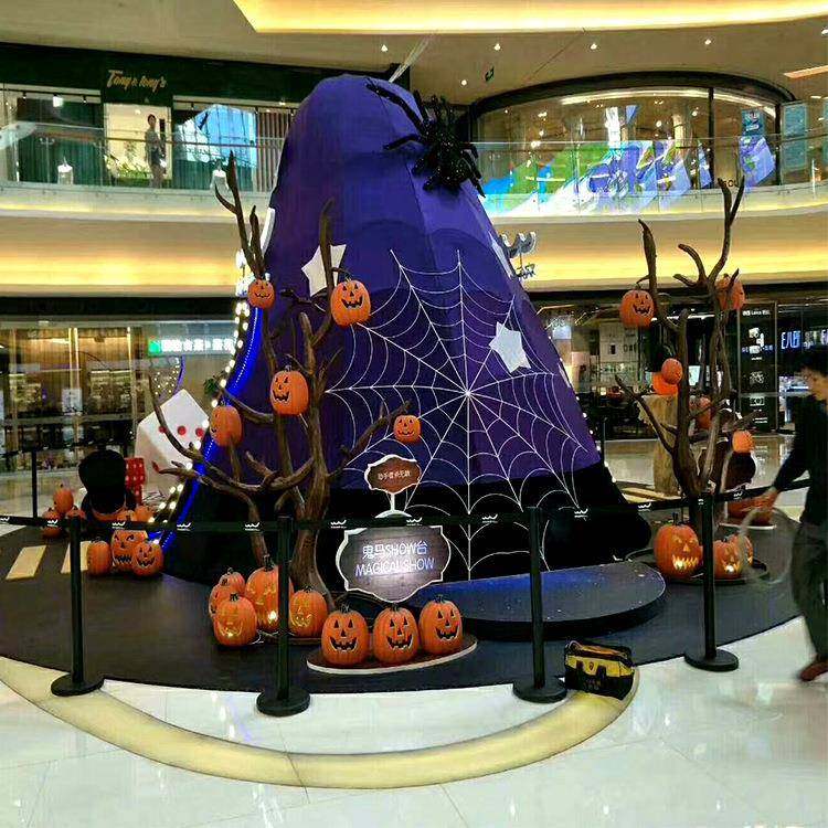 商场中庭万圣节之夜活动南瓜泡沫批灰玻璃钢雕塑制作,纺织面料/辅料/配套,纺织机械配件,淘宝优惠券,粉丝福利购,淘宝优惠卷