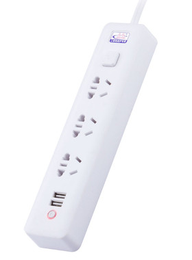 包邮双USB手机充电排插 纯白色接线板3 5 10米延长插线板防雷插排