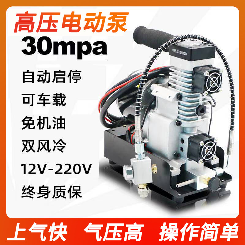 GX新型高压打气机12V车载高压打气泵30mpa40mpa高压打气机充气泵