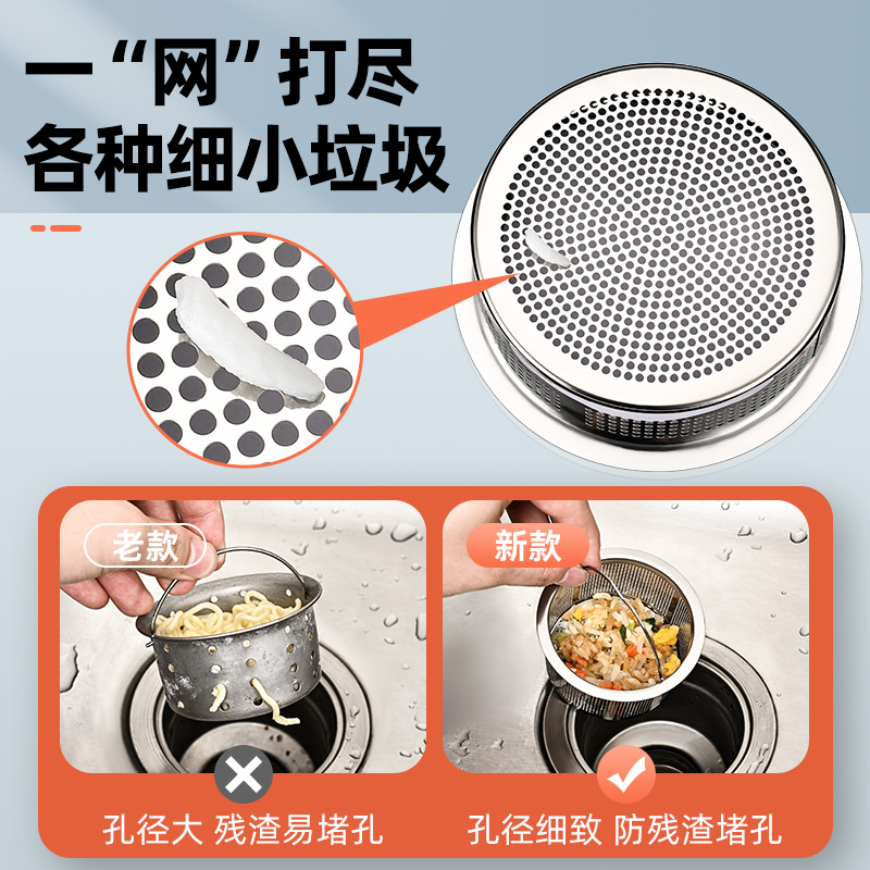 厨房不锈钢水槽过滤网洗菜洗碗盆水池下水道垃圾沥水漏器漏斗漏塞