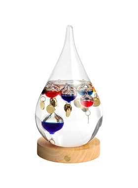 水滴型伽利略彩球物理温度计创意家居办公室摆件开业生日学生礼物