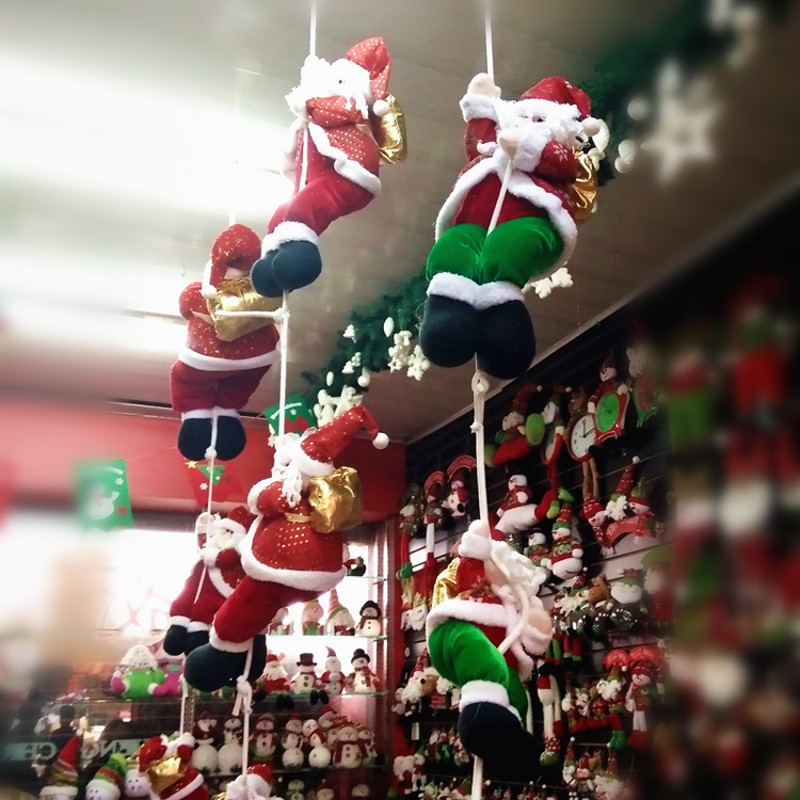 圣诞老人降落伞 圣诞老人跳伞 圣诞节老人爬绳 圣诞节吊顶装饰品