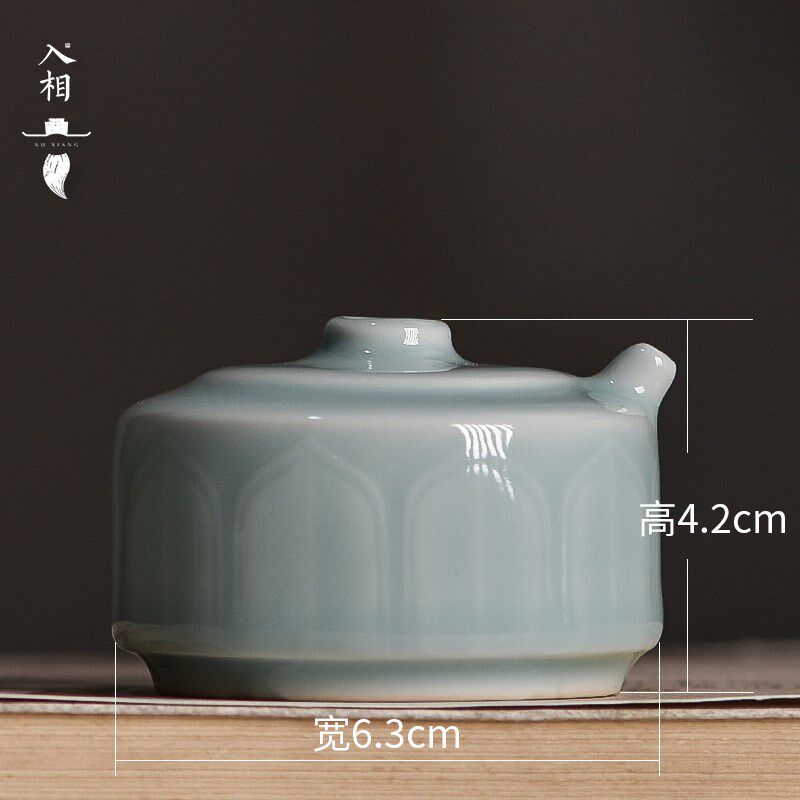 入相莲蓬水滴青瓷创意复古砚滴书法青瓷水滴水盂文房四宝磨墨研磨