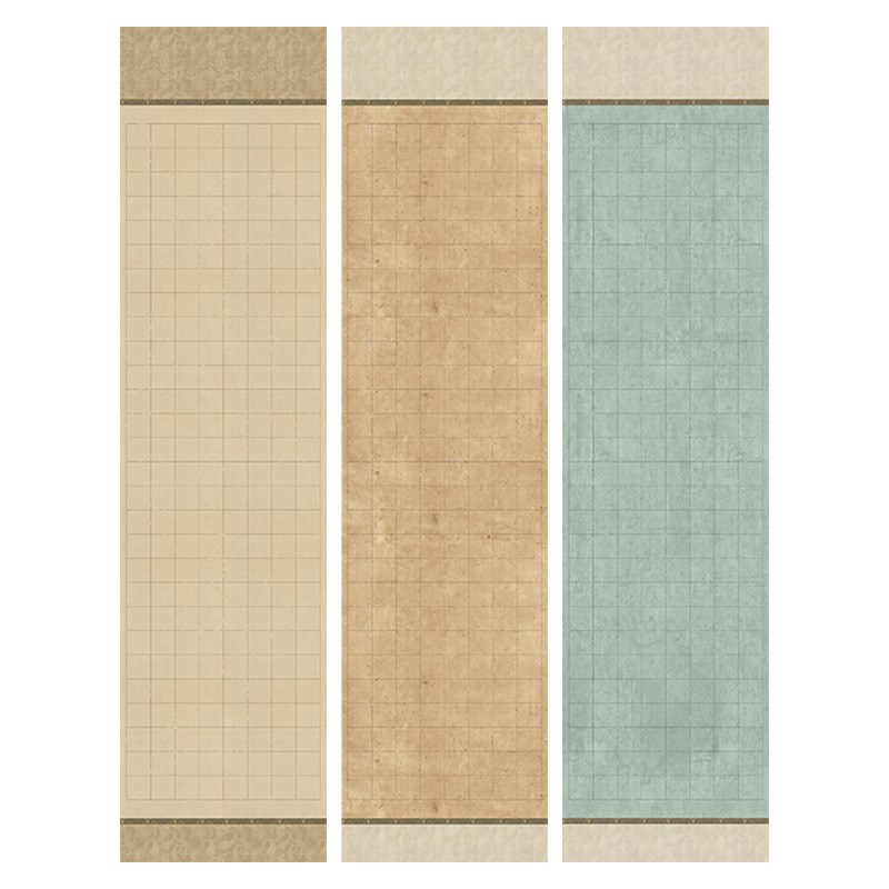 四尺对开带格子宣纸小楷书法专用纸微喷蜡染宣纸半生半熟毛笔字国