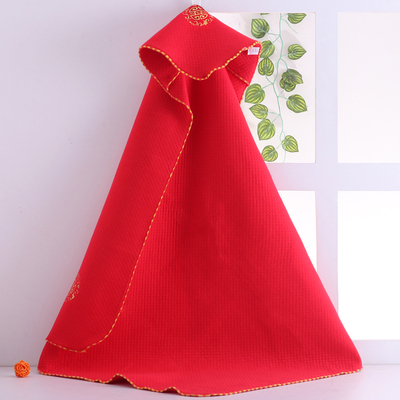 婴儿保暖抱被初生儿包被秋冬加厚纯棉外出红色襁褓防踢被宝宝用品