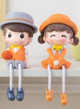 可爱卡通客厅桌面摆件创意酒柜摆设家居装饰品结婚礼物吊脚娃娃摆