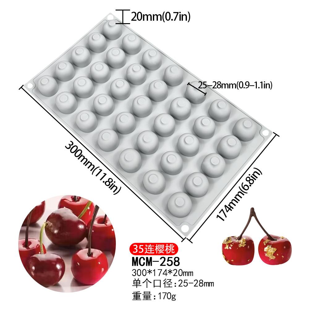 35连樱桃慕斯模具仿真水果车厘子DIY巧克力蛋糕烘焙立体硅胶模具