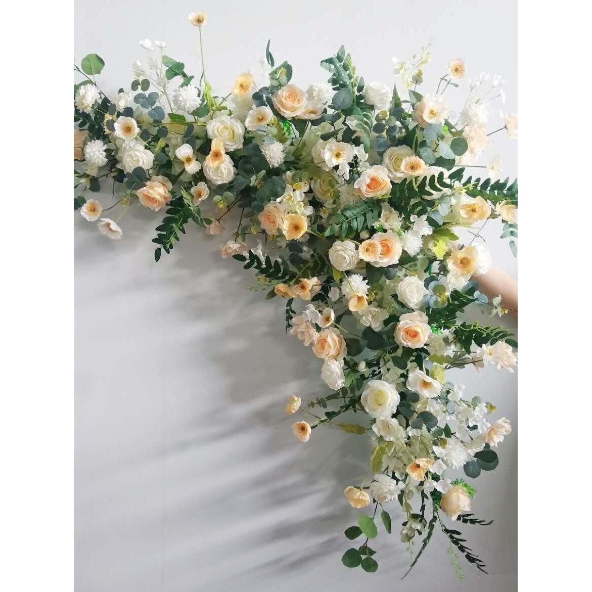 新款婚庆仿真花排森系路引花挂花背景装饰点花户外草坪婚礼花艺
