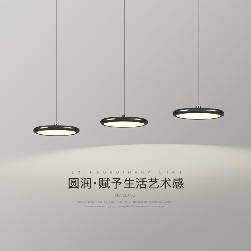 轻奢餐厅吊灯北欧现代简约三头餐桌吧台饭厅灯圆形极简卧室床头灯