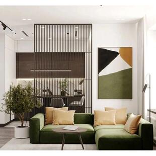 简约金属格栅屏风隔断客厅玄关镂空装饰办公室展厅隔墙格栅背景墙