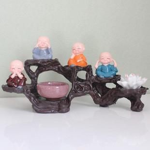 中国风和尚饰品客厅电视柜入口大厅办公室室内装饰工艺品桌面人物