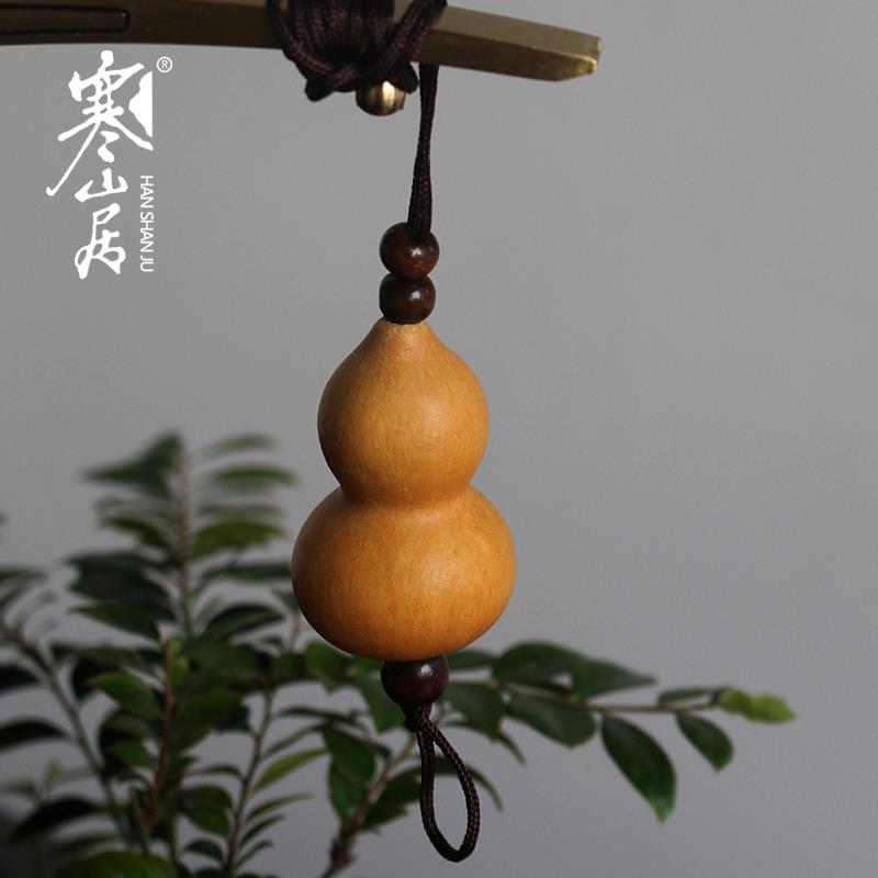 天然禅意小葫芦挂件手捻小葫芦带龙头包浆葫芦装饰品茶道宠茶配件