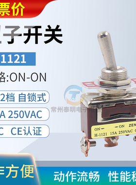 小型钮子开关摇臂摇头E-TEN拨档1121纽子ON-ON电源3脚2档12mm拨动